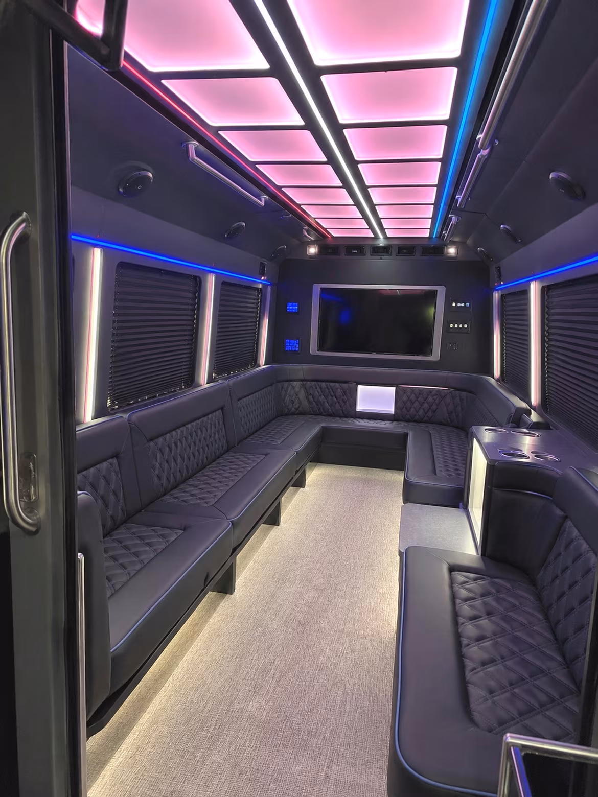 Arlington Bachelor & Bachelorette Transportation party bus interior