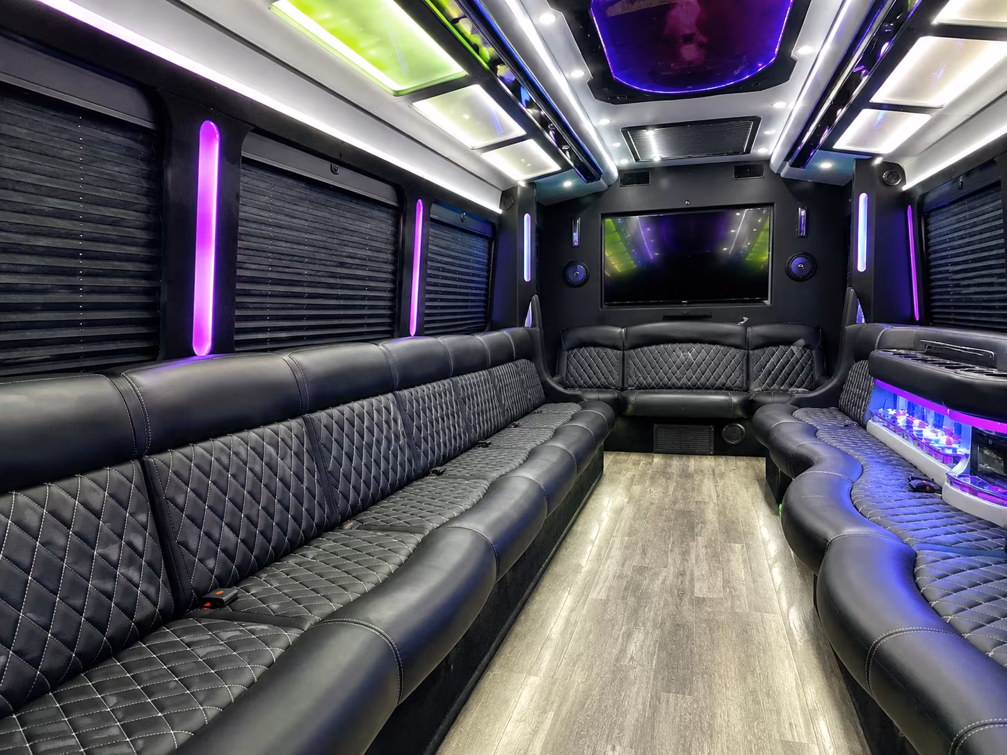 Arlington Concert & Music Festival Transportation party bus interior
