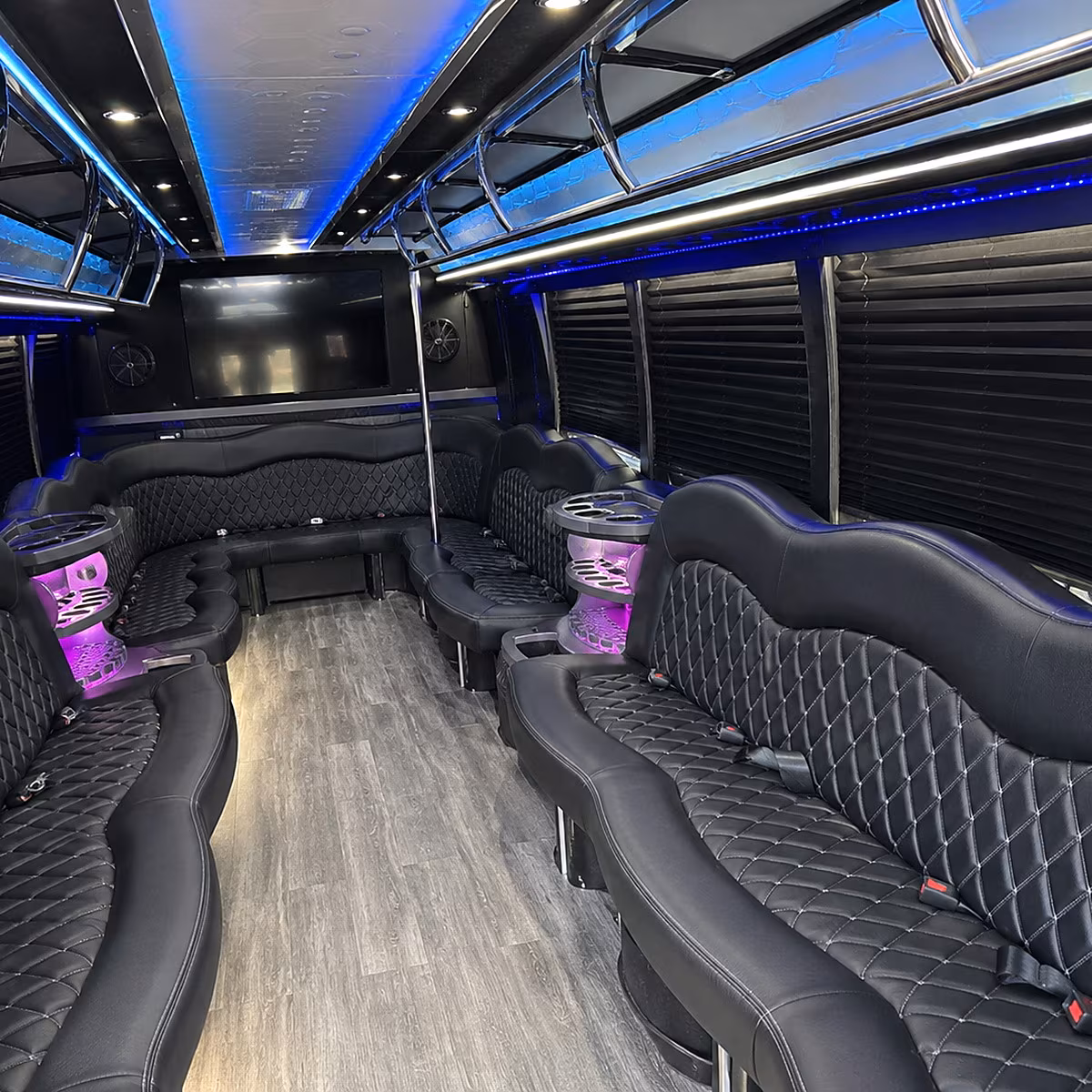 Arlington Private Event Transportation party bus interior