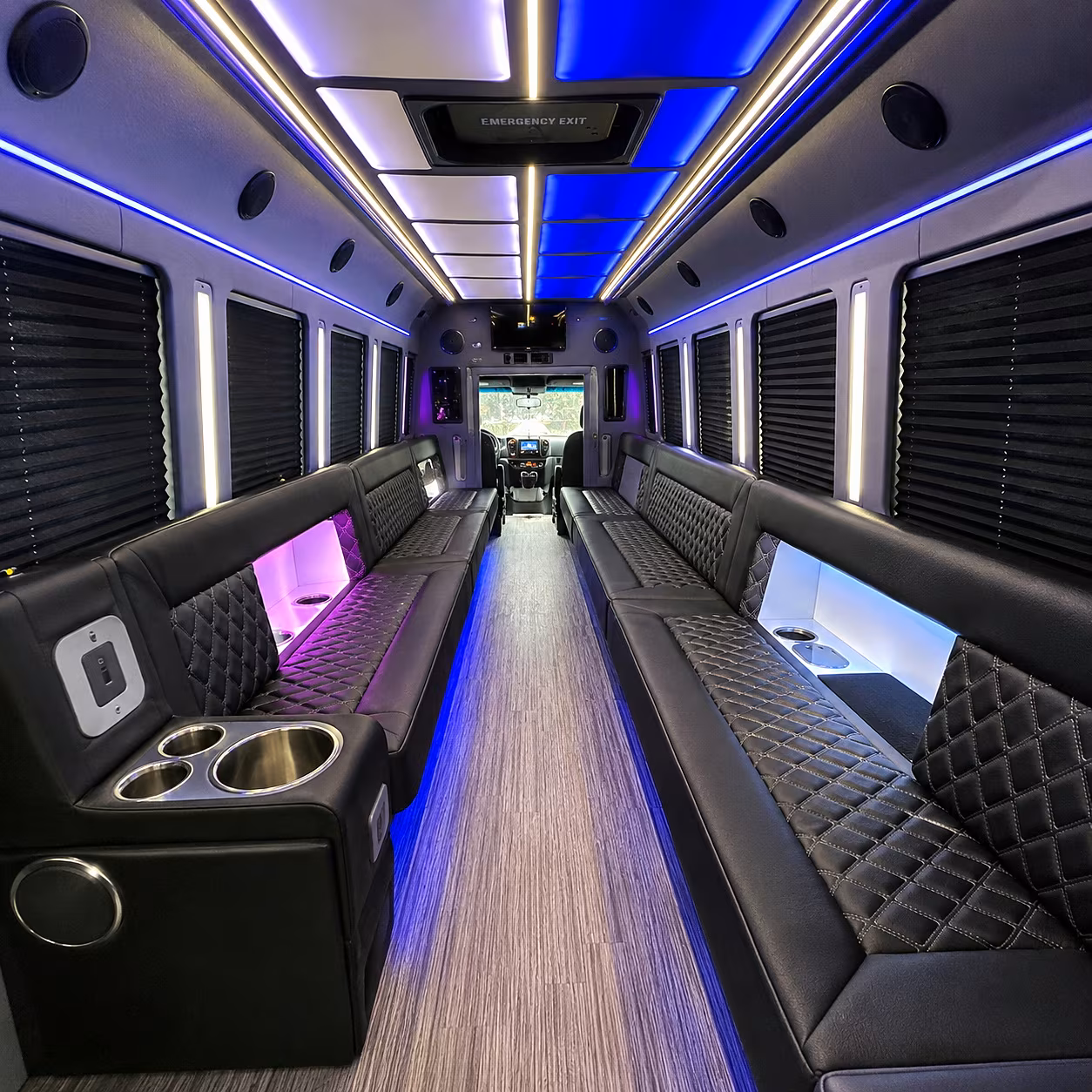 Arlington Prom & Homecoming Transportation party bus interior