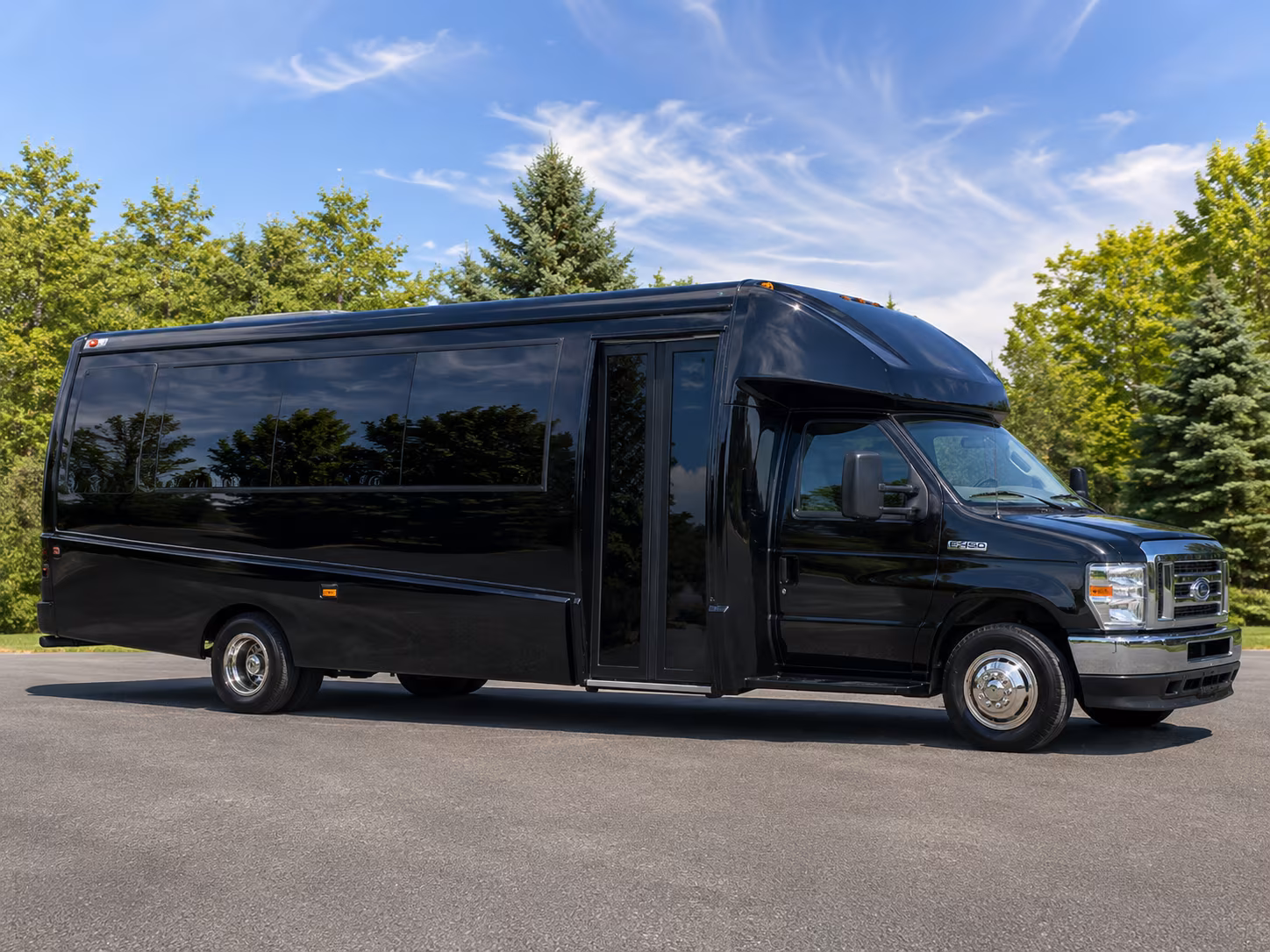 Arlington School Event Transportation party bus exterior