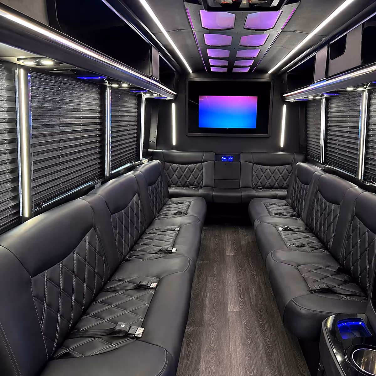 Arlington Sporting Event Transportation party bus interior