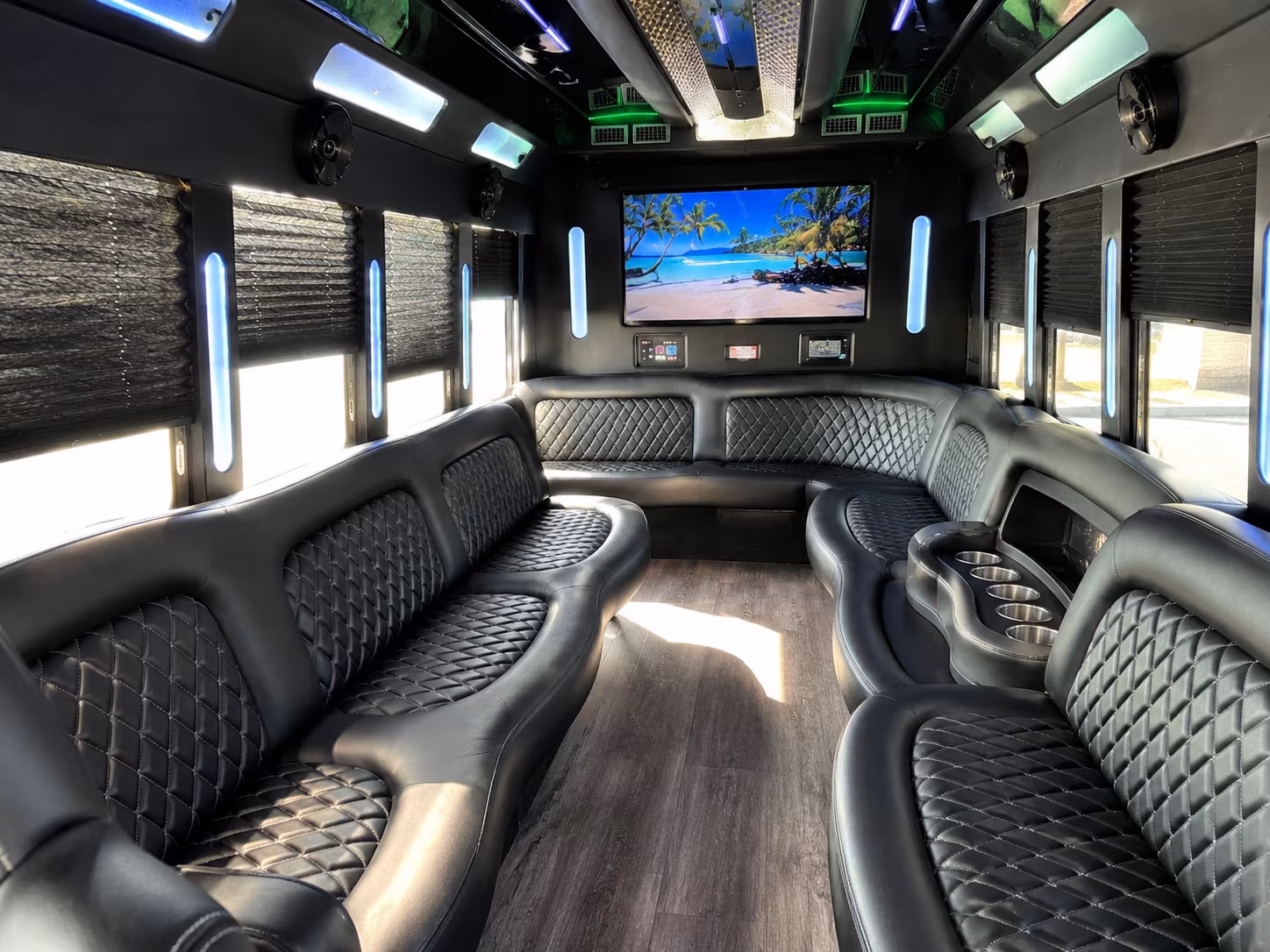 Arlington Sporting Event Transportation party bus interior