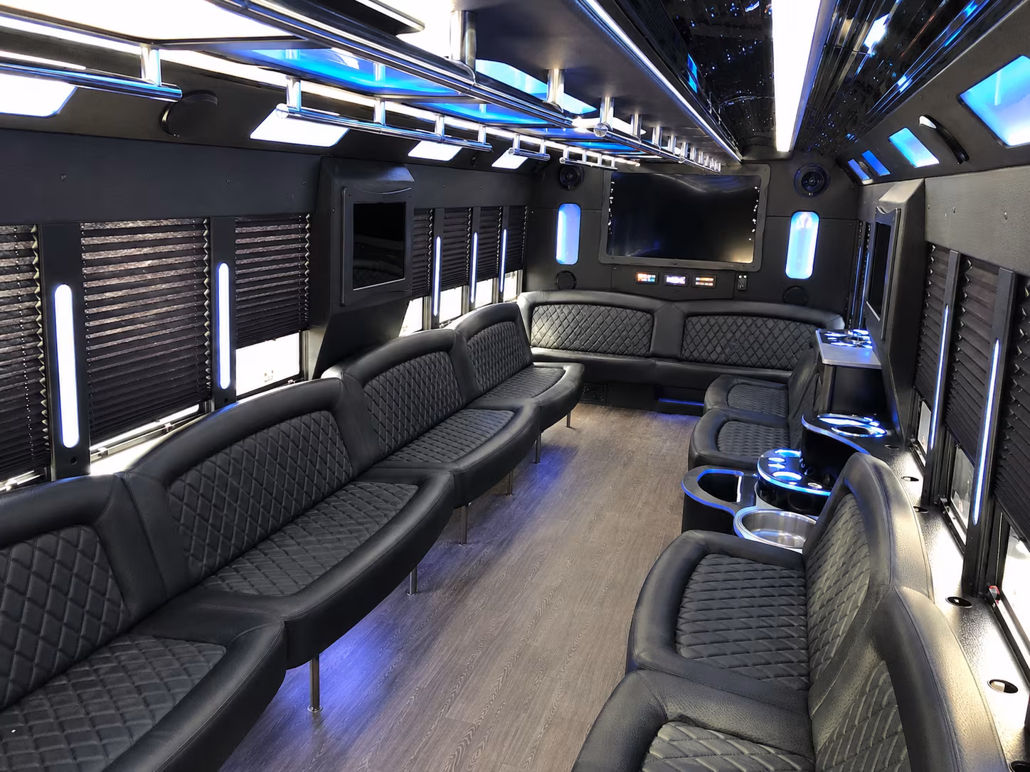 Arlington Wedding Transportation party bus interior