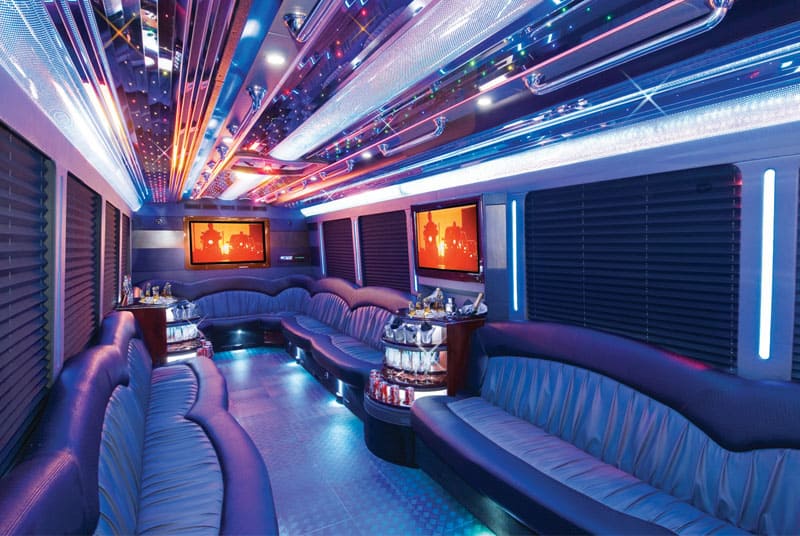 Mansfield 20 Passenger Party Bus Interior