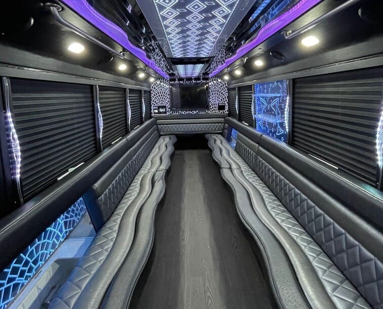 Plano 30 Passenger Party Bus White Interior